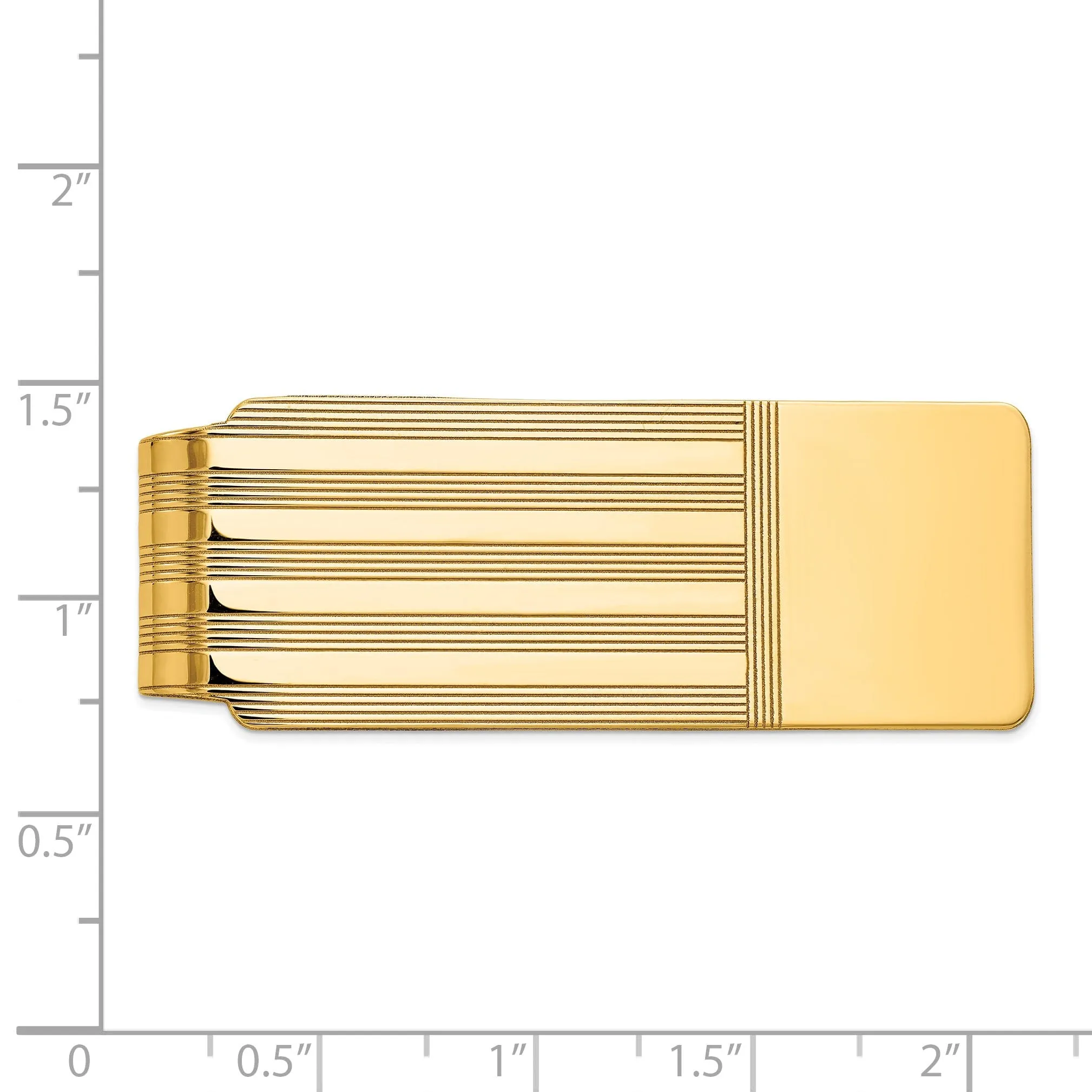 14k Yellow Gold Solid Fold Over Money Clip