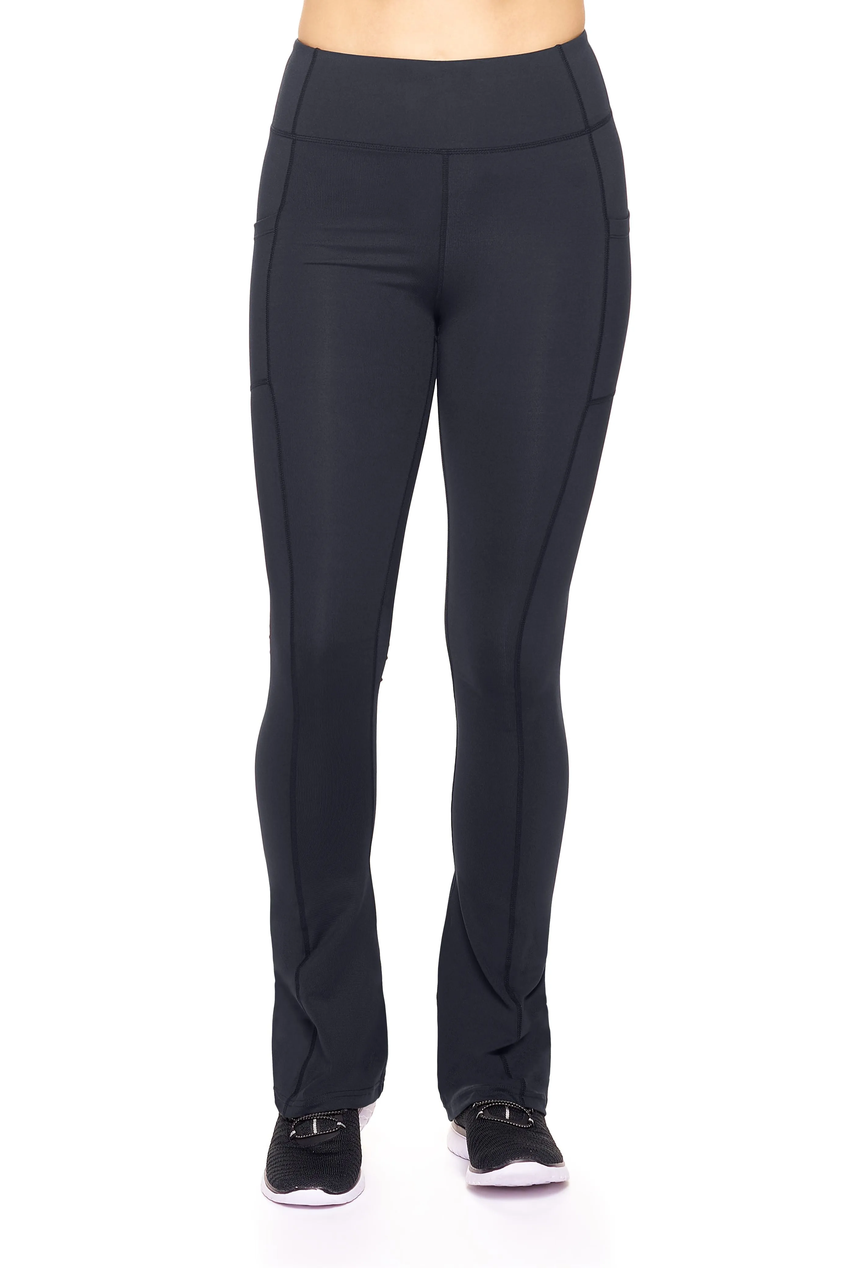 AQ1036 High-Waist Flare Leggings w/ Cell Pockets