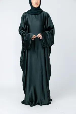 Aria closed batwing abaya - Emerald Green