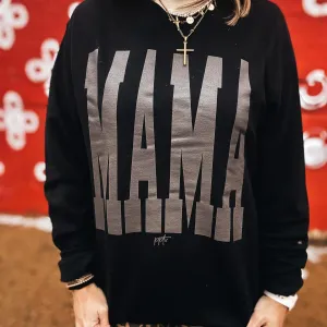 Black {MONOCHROME MAMA} Crew Neck Sweatshirt