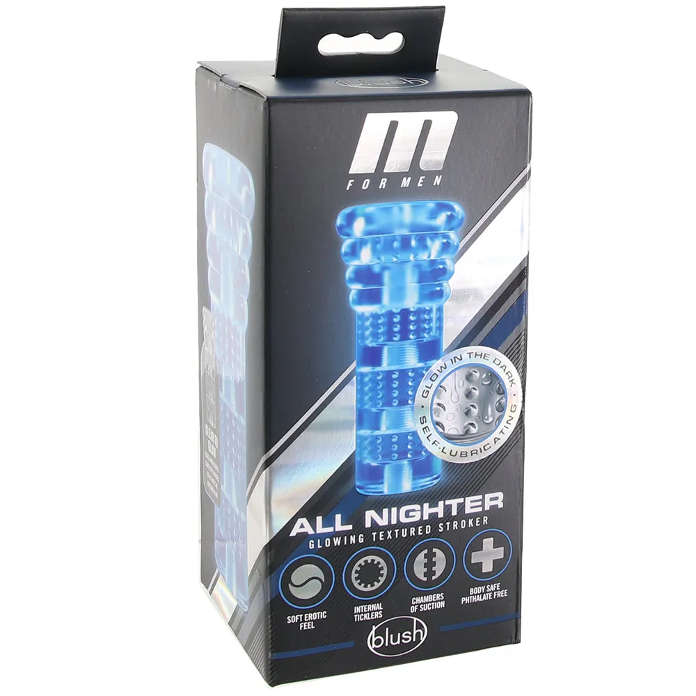 Blush M for Men All Nighter Glow in the Dark Textured Stroker Clear | Male Masturbator