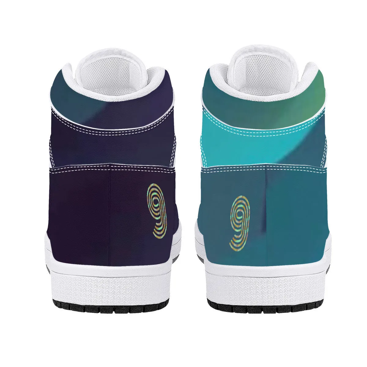 D16 High-Top Synthetic Leather Sneakers - White