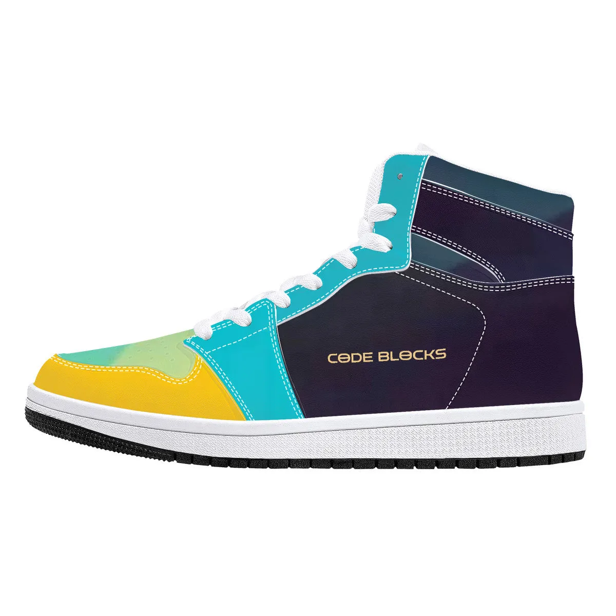 D16 High-Top Synthetic Leather Sneakers - White