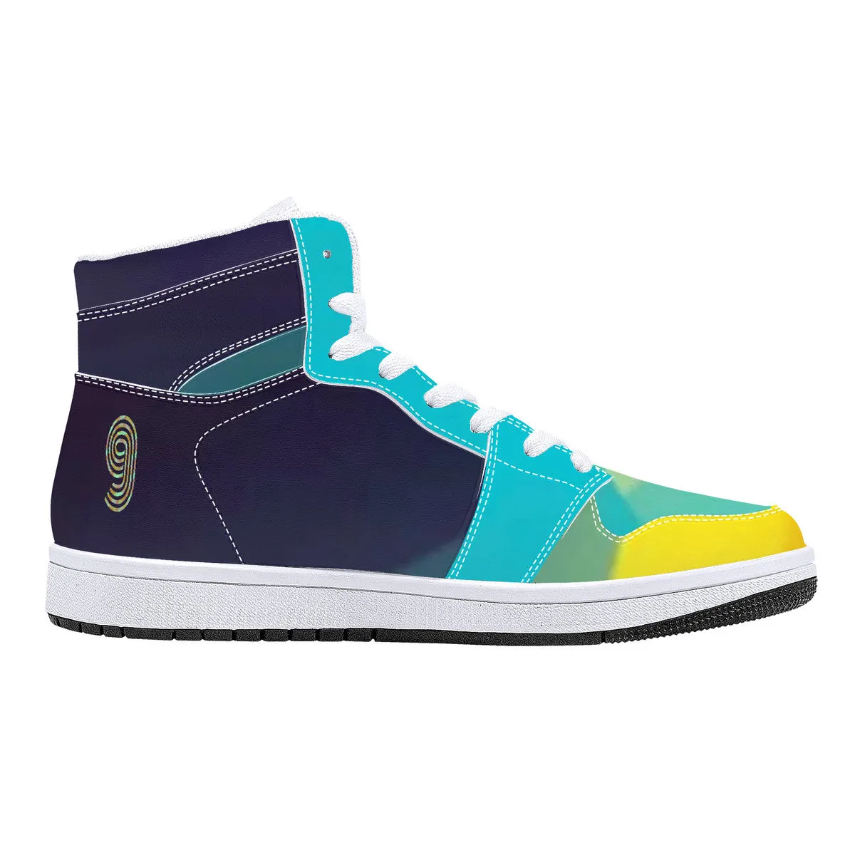 D16 High-Top Synthetic Leather Sneakers - White