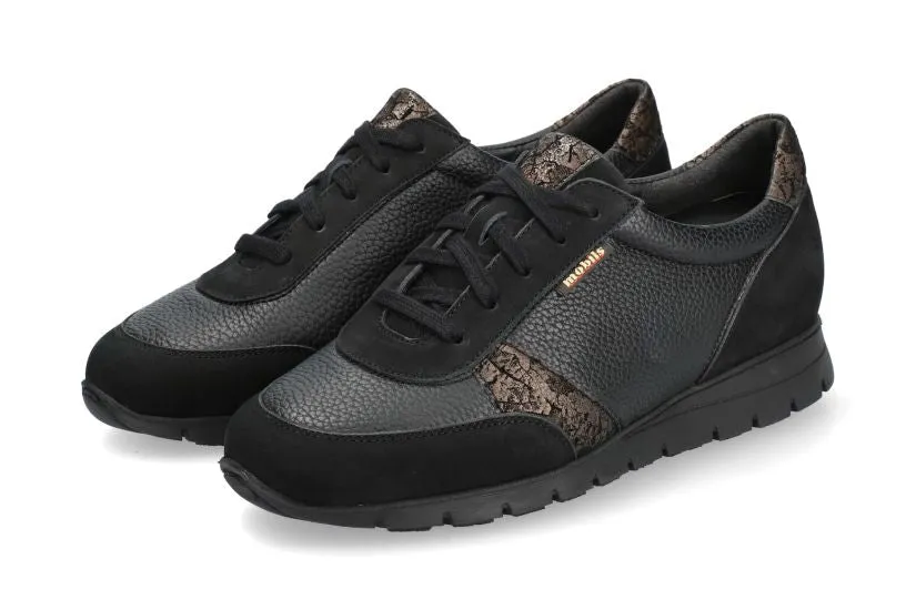 'Dalilha' women's wide fit (H) ergonomic sneaker - black