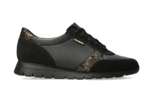 'Dalilha' women's wide fit (H) ergonomic sneaker - black