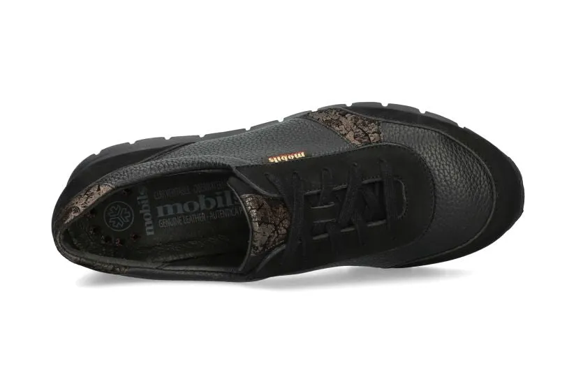 'Dalilha' women's wide fit (H) ergonomic sneaker - black