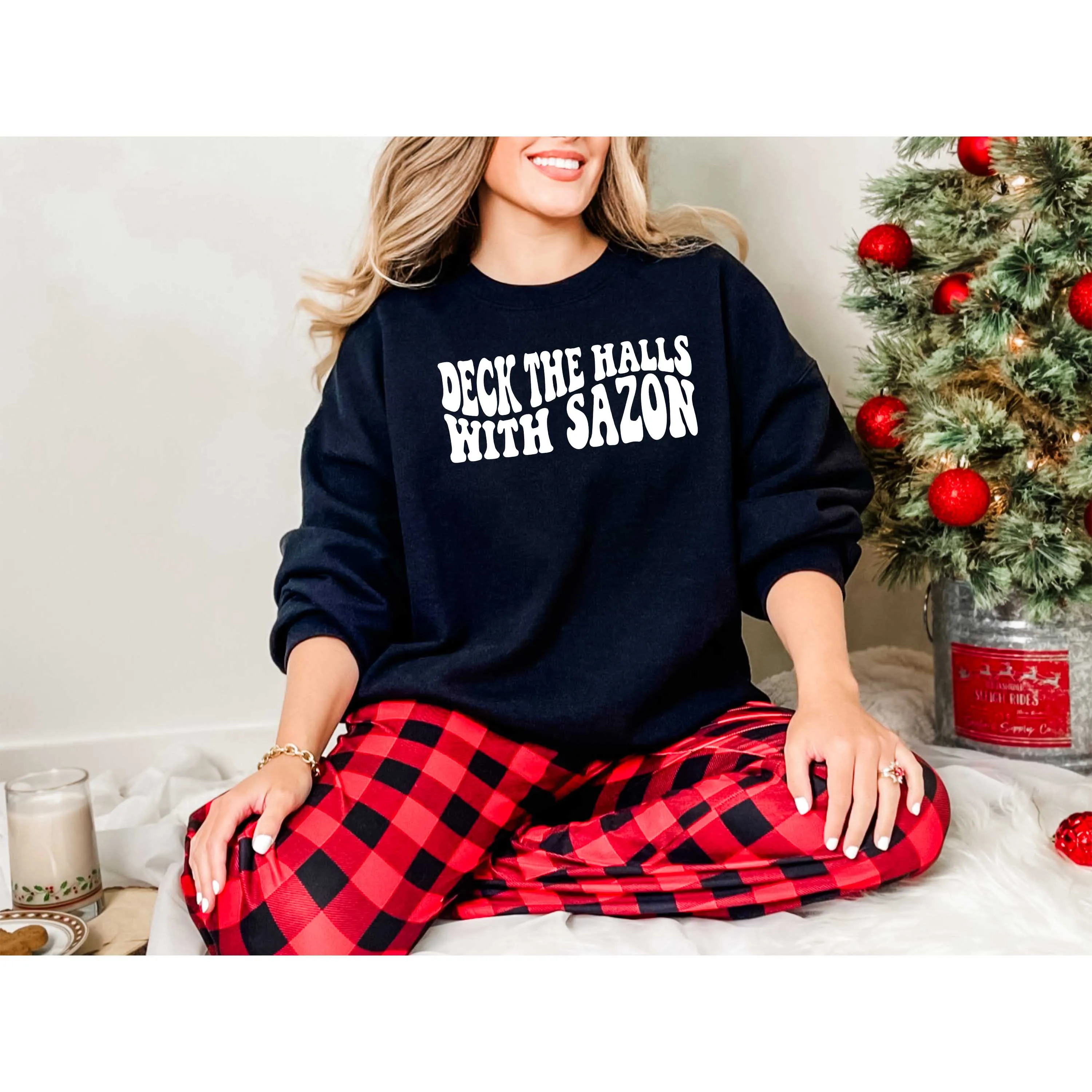 Deck the Halls with Sazón Sweatshirt | Festive Holiday Sweater with Latin Flavor