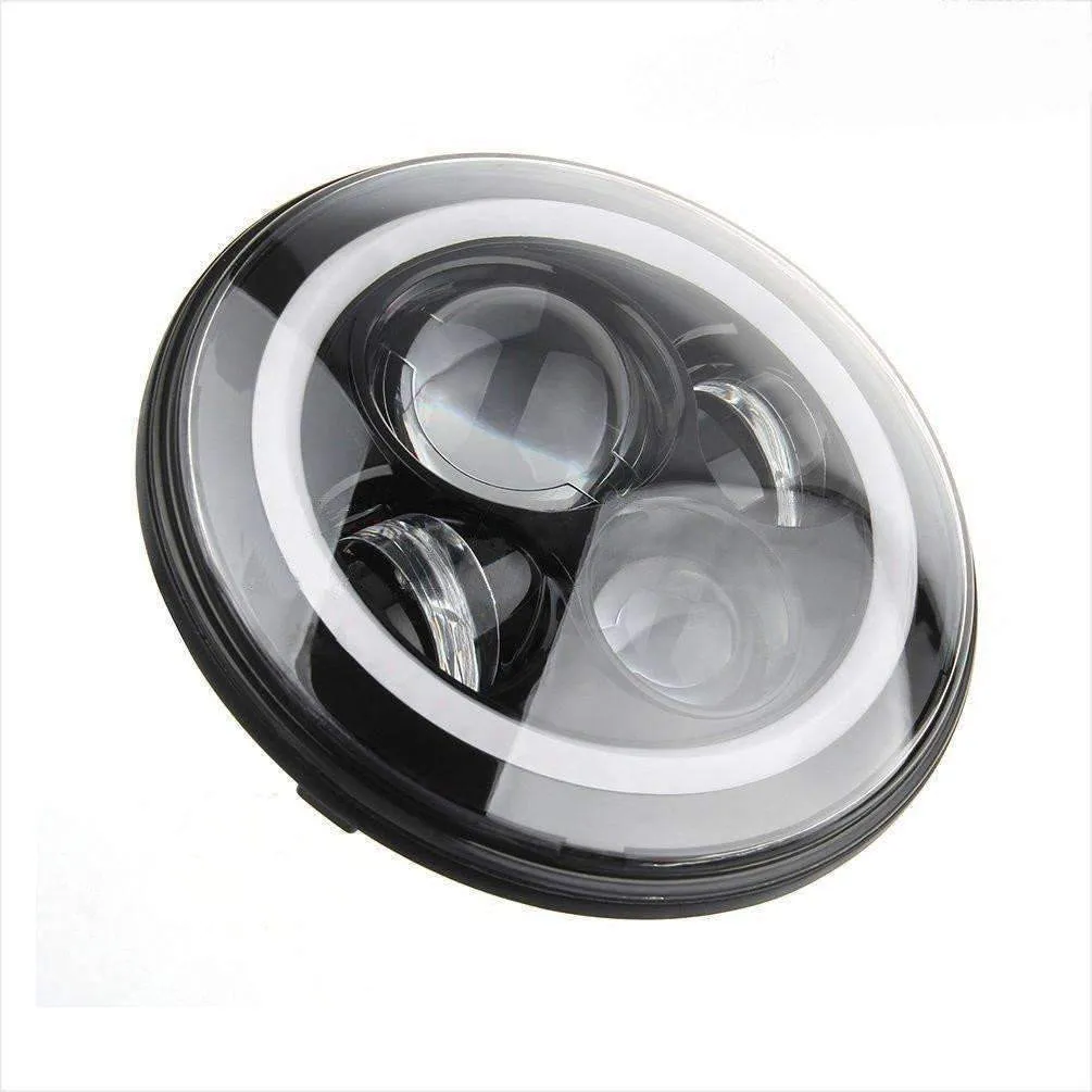 Eagle Lights 7" LED Headlight Kit for Jeeps with White LED Halo Rings - Double Pack