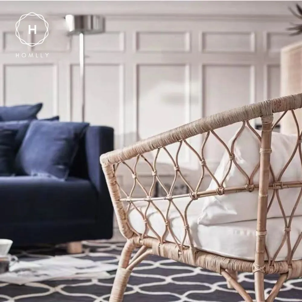 Homlly Hand Woven Natural Rattan Cane Chair