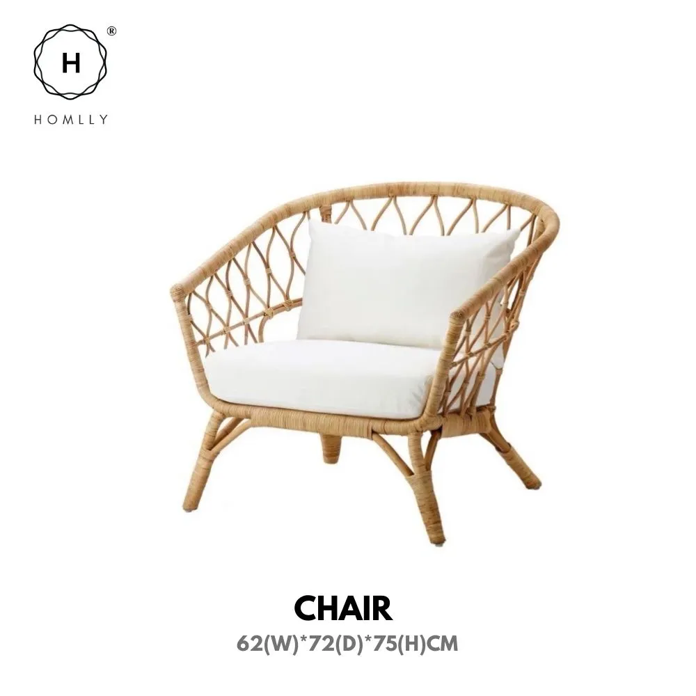Homlly Hand Woven Natural Rattan Cane Chair