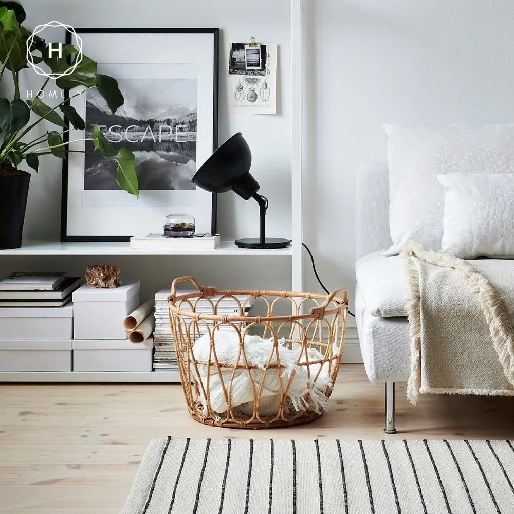 Homlly Hand Woven Natural Rattan Cane Chair