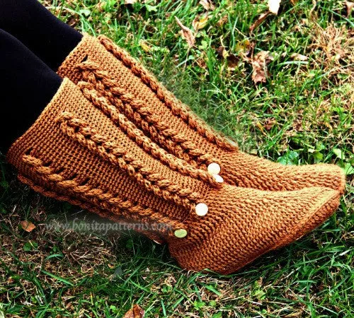 Knit- Look Braid Stitch Long Boots (Adult Sizes)