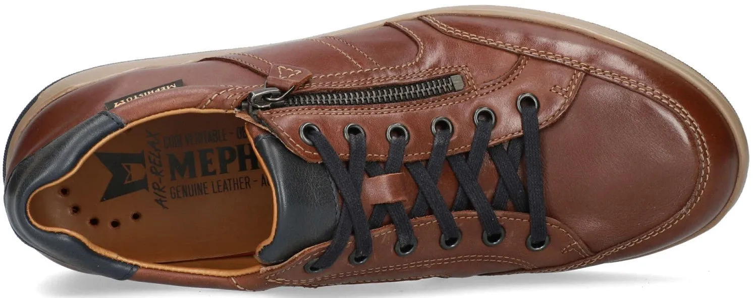 'Lisandro Winter.' men's lace-zip sneaker - Chestnut brown