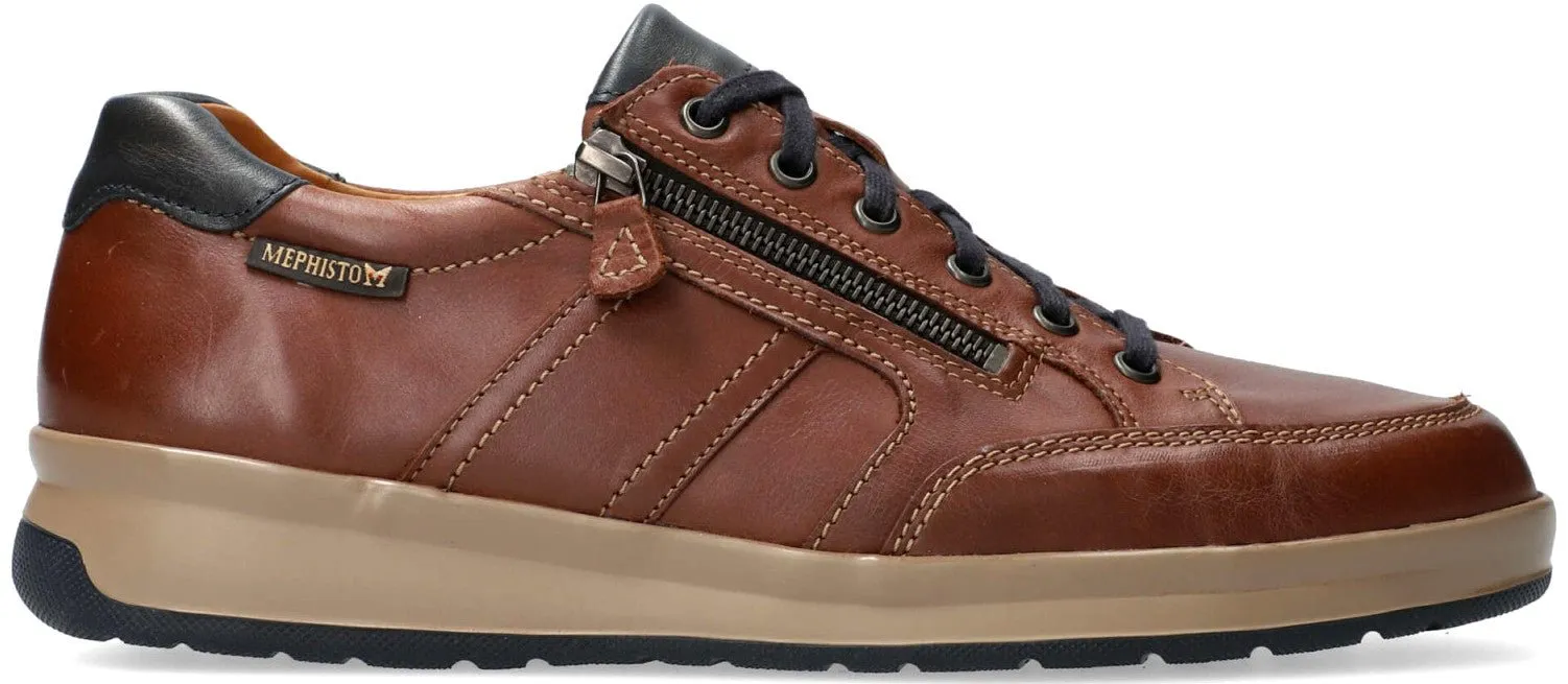'Lisandro Winter.' men's lace-zip sneaker - Chestnut brown