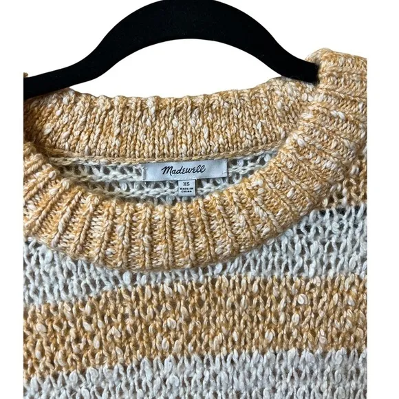 Orange Madewell White Baez Pullover Sweater in XS