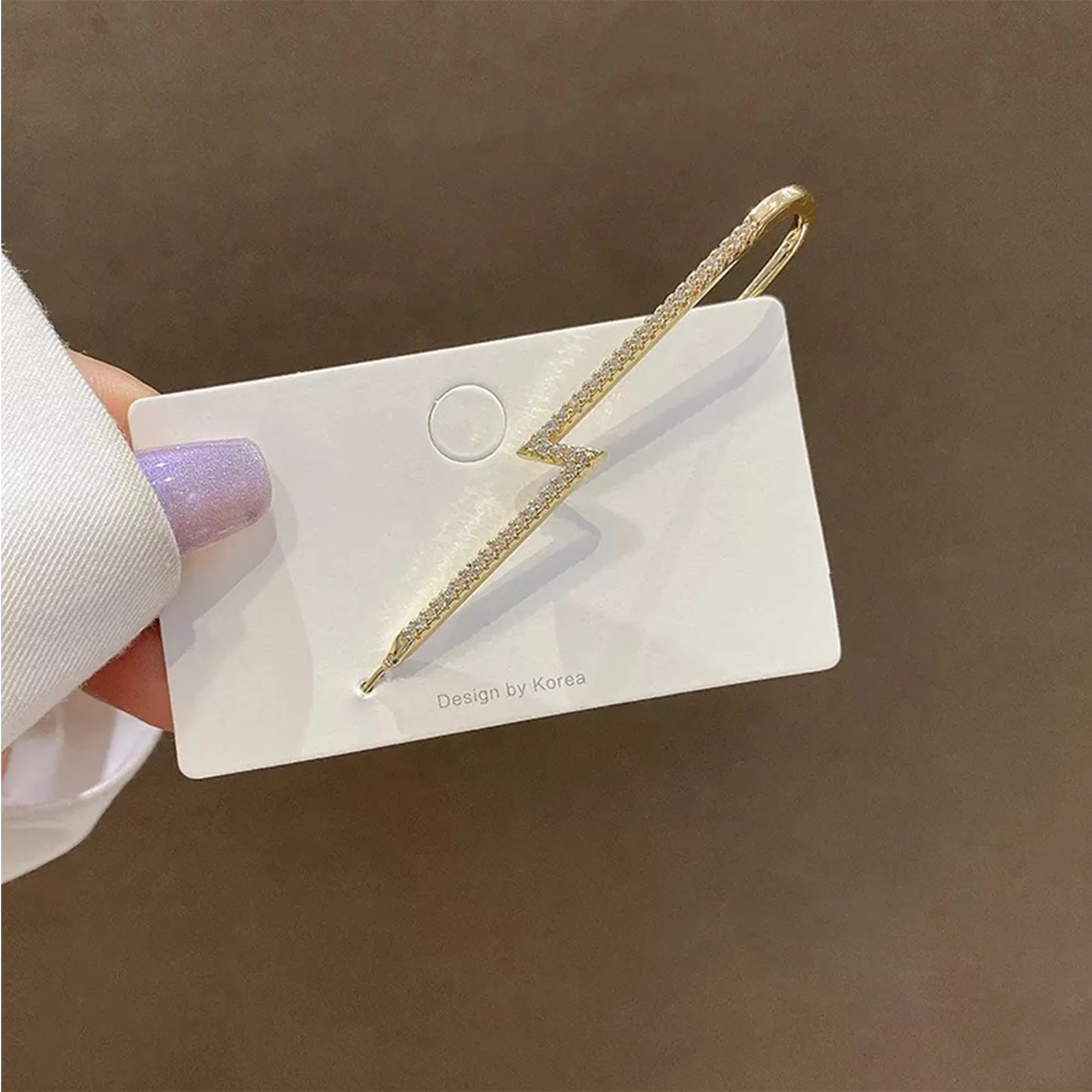 Pack Of 3 Studded Cross And Thunderbolt Ear Cuff