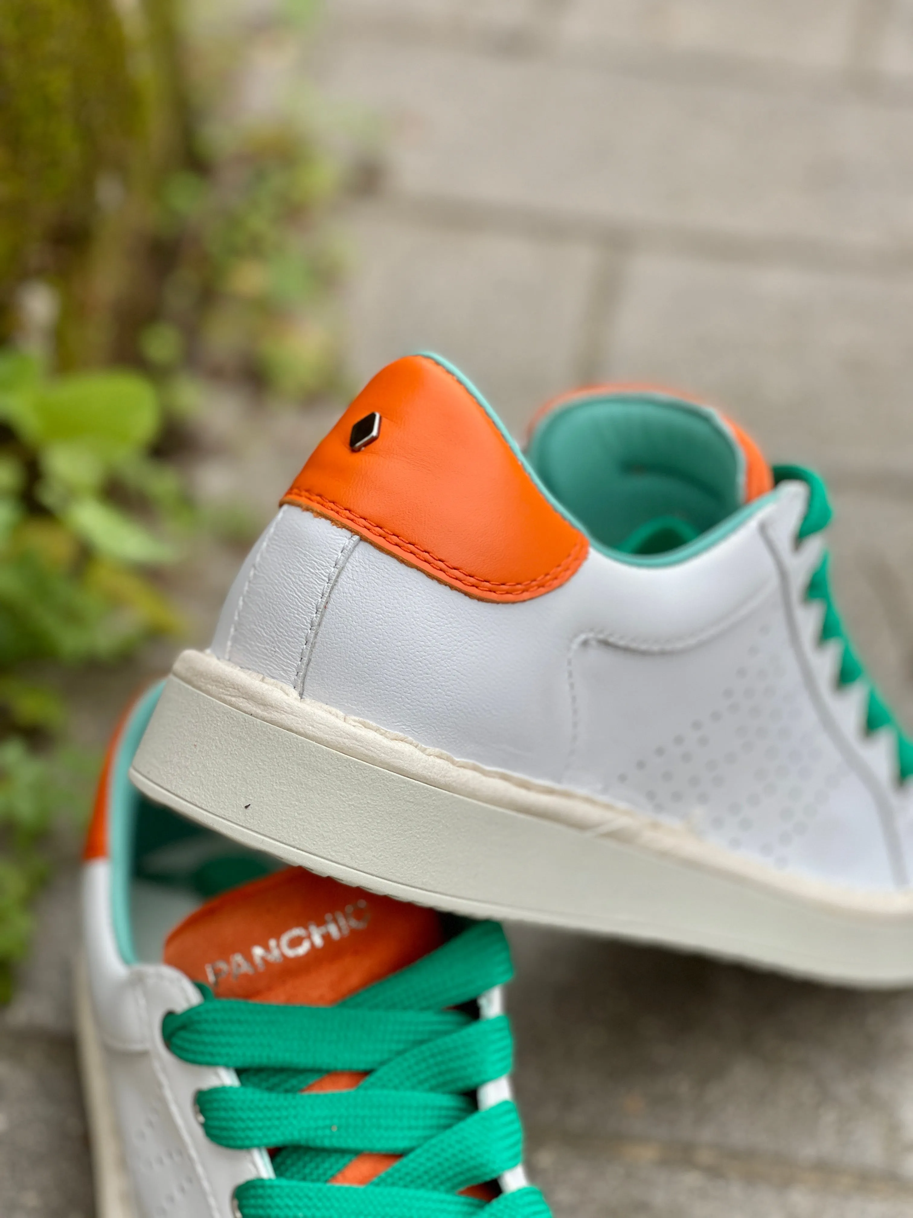 Panchic P01M013-00873034 sneakers in pelle bianca e arancio l