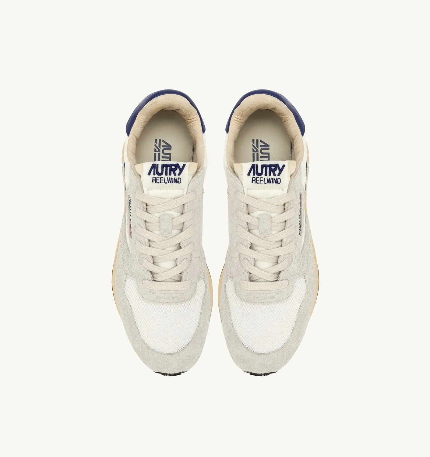 Reelwind Low Sneakers in White and Limoges Suede and Nylon