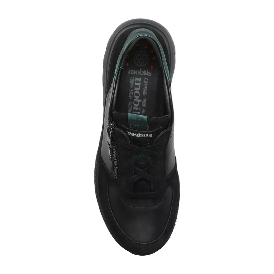 'Ryma' women's wide fit (H) ergonomic sneaker - black