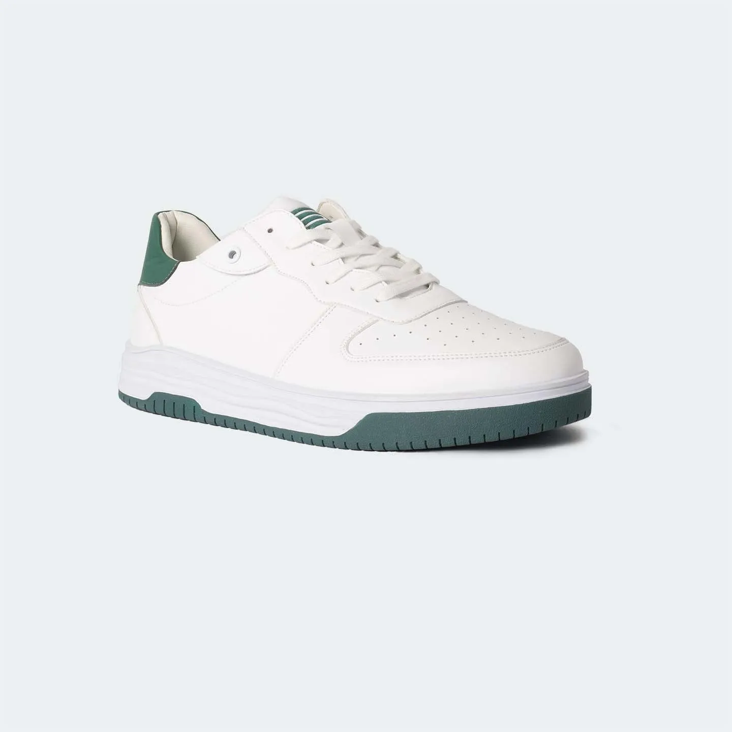 White/Green Casual Sneakers for Men (LEWIS 692G)