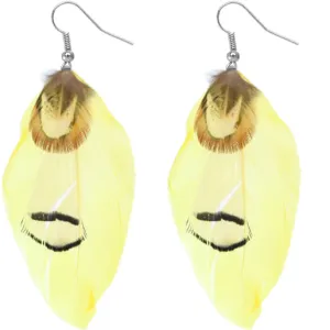 Yellow Soft Faux Feather Earrings