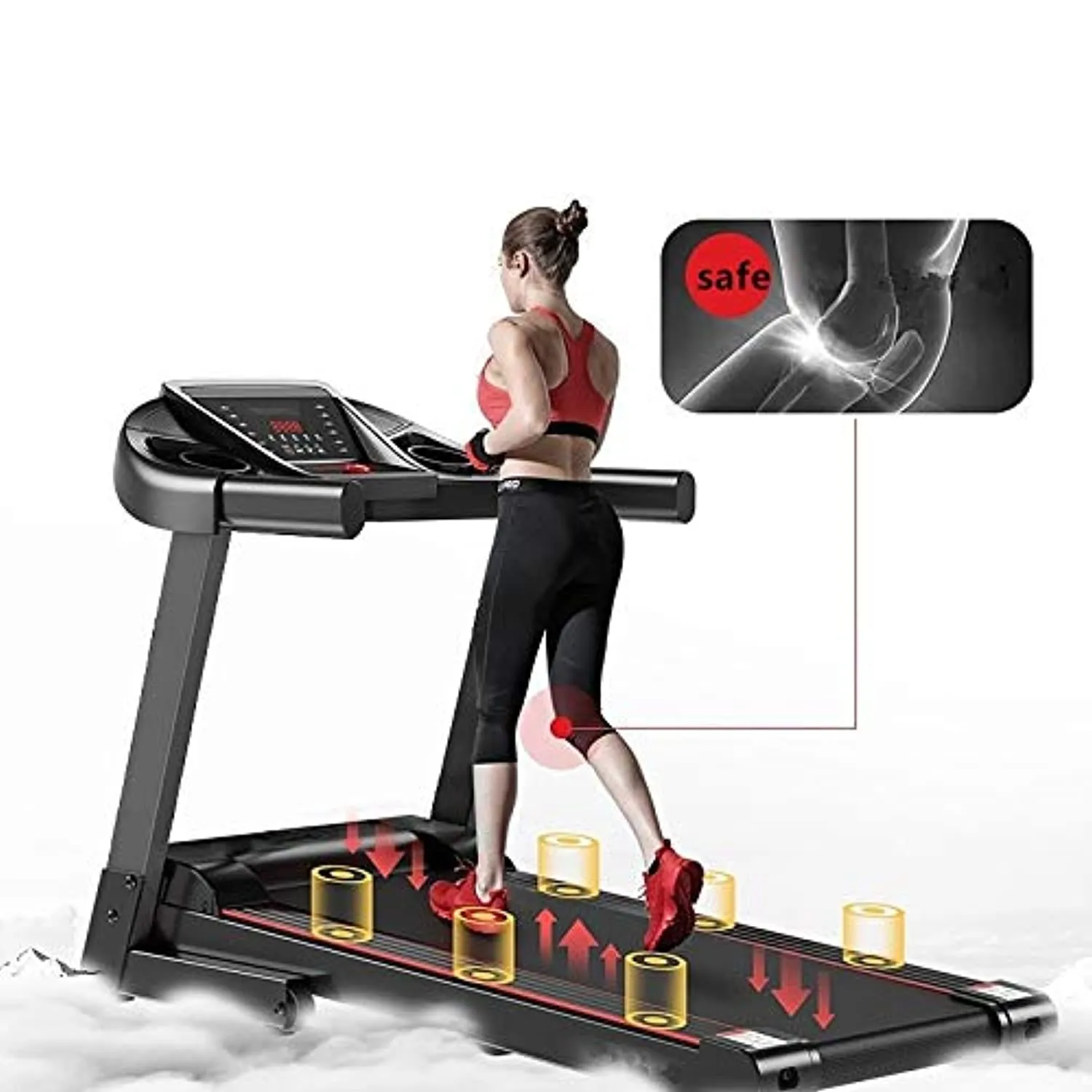 Zzfni Treadmill Ultra-Quiet Home Treadmill Models, Small Single-Function Electric Treadmill, Indoor Fitness Foldable Treadmill